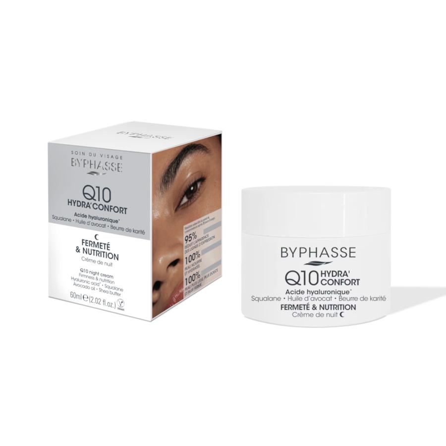 BYP HYDRA CONFORT NUIT
La crème de nuit Q10 Hydra Confort de Byphasse associe la coenzyme Q10 un actif aux propriétés raffermissantes avec l acide hyaluronique.Sa texture riche rend votre peau plus lisse.